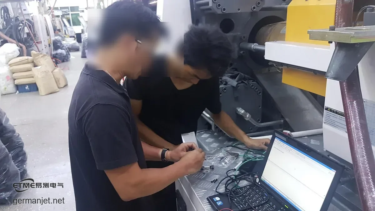 Injection moulding shop floor, ejector sensor readings checked machine by machine
