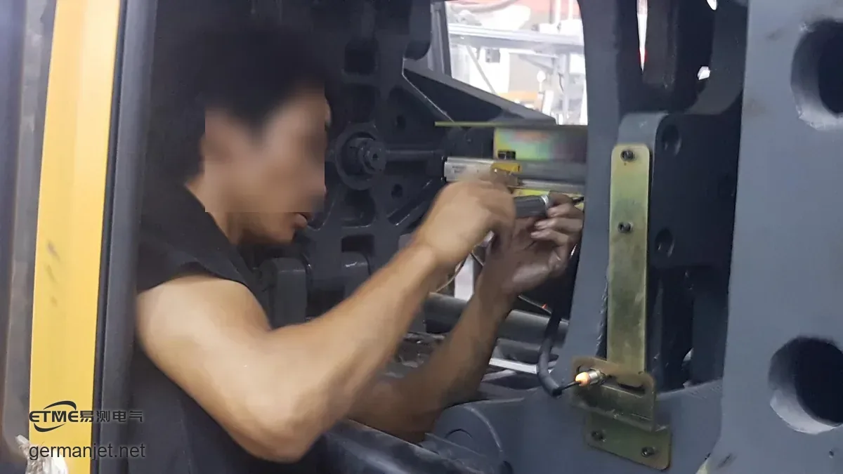 Ejector sensor and mounting parts removed for inspection on site