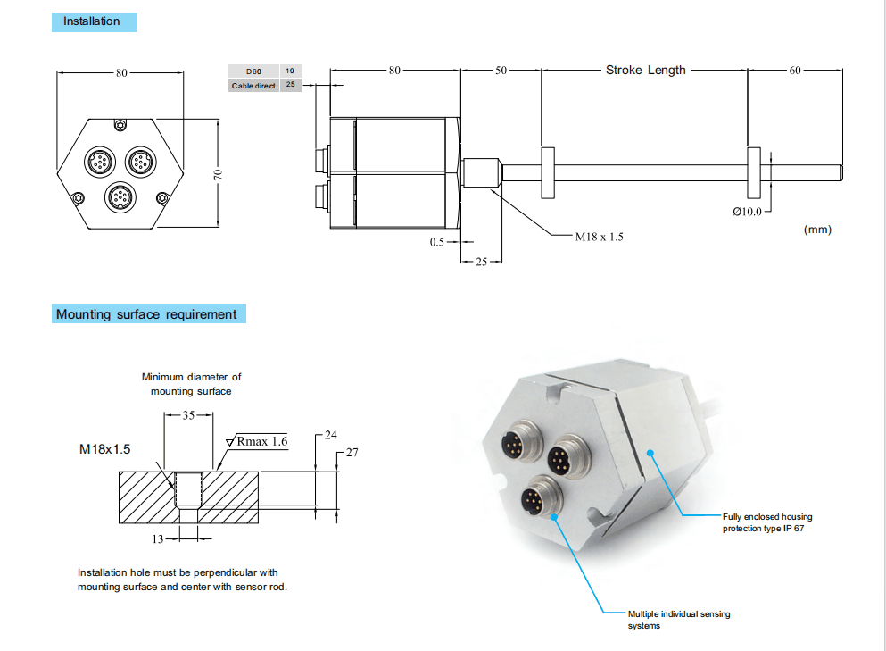 16T installation dimensions and mounting diagram
