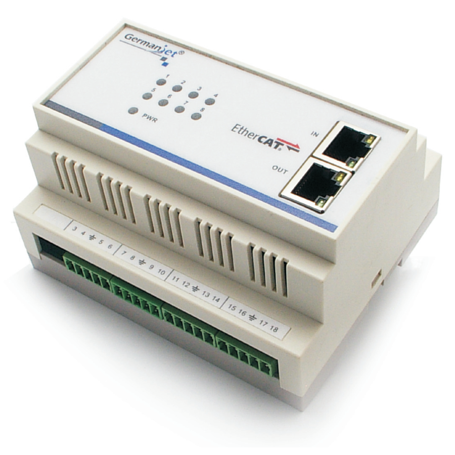 数码/EtherCAT 集成模块 配 Start-Stop 输出电子尺，8 通道集成 1 个 EtherCAT 节点，100 Mbit/s